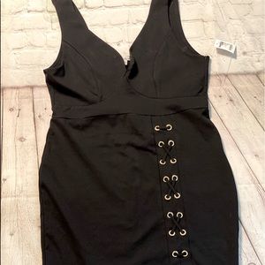 Sexy Low Cut Sweetheart Neck Lace Up Bodycon Stretchy Dress